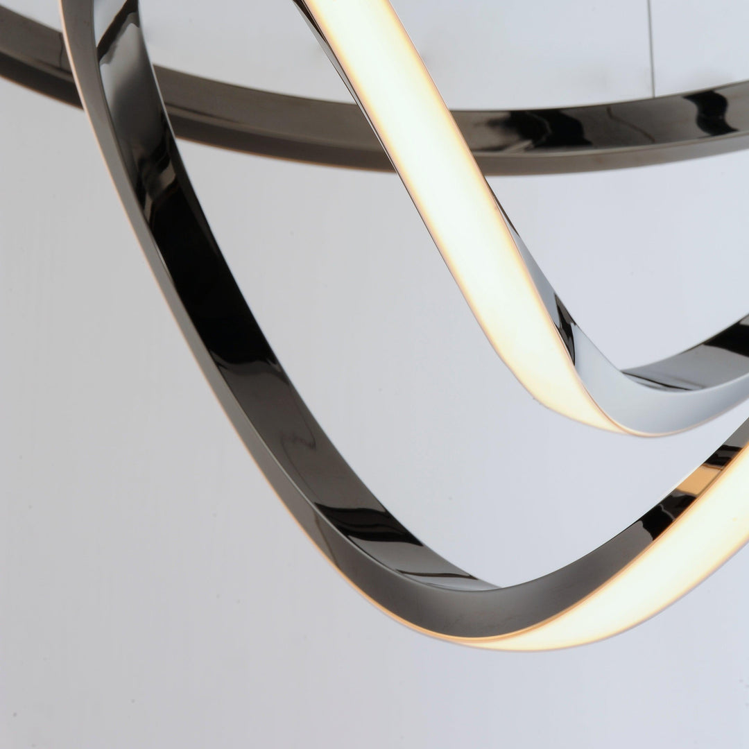 LED Black Chrome Curve Chandelier - LV LIGHTING