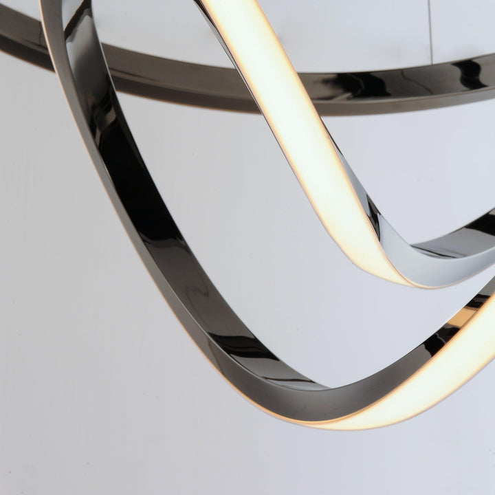 LED Black Chrome Curve Chandelier - LV LIGHTING