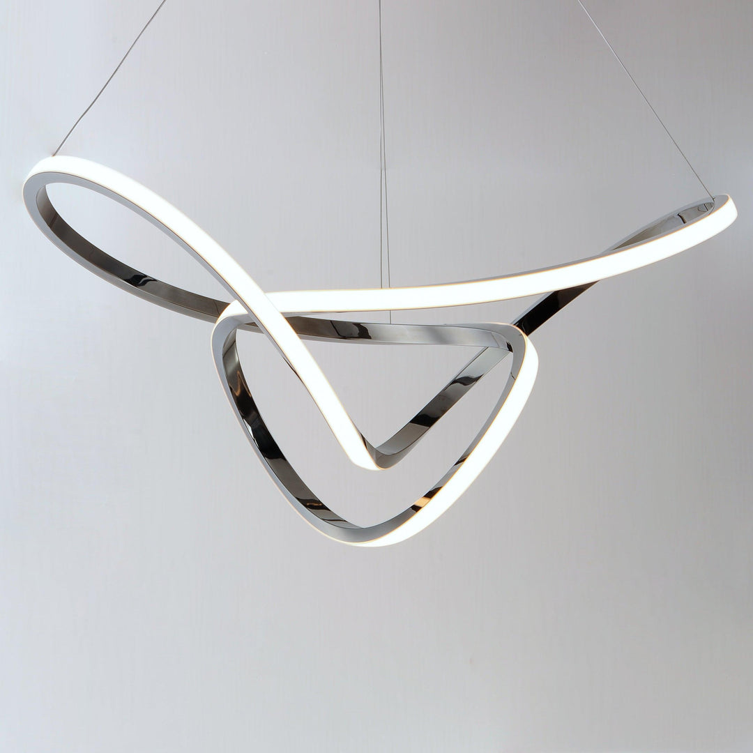 LED Black Chrome Curve Chandelier - LV LIGHTING