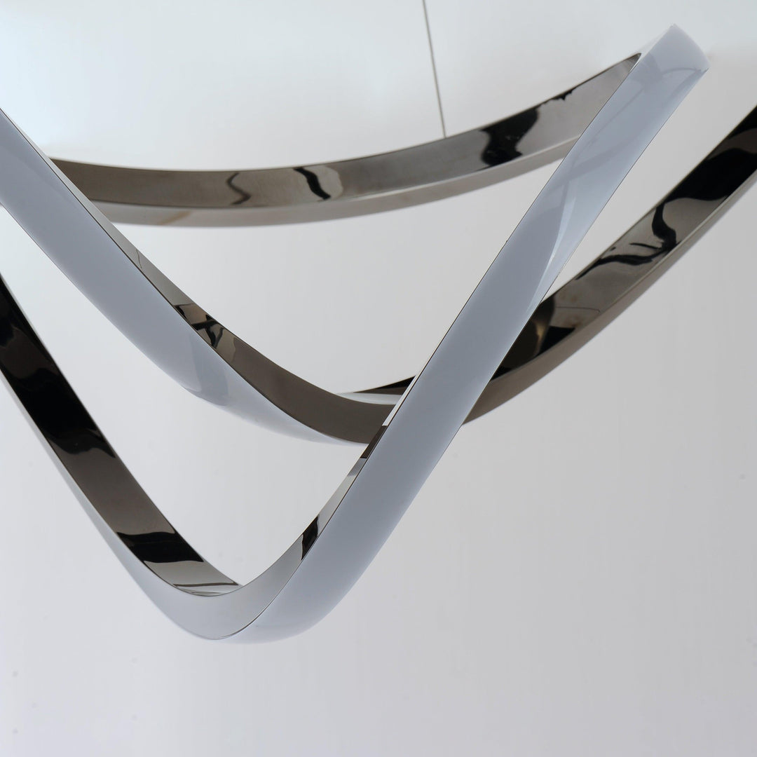 LED Black Chrome Curve Chandelier - LV LIGHTING