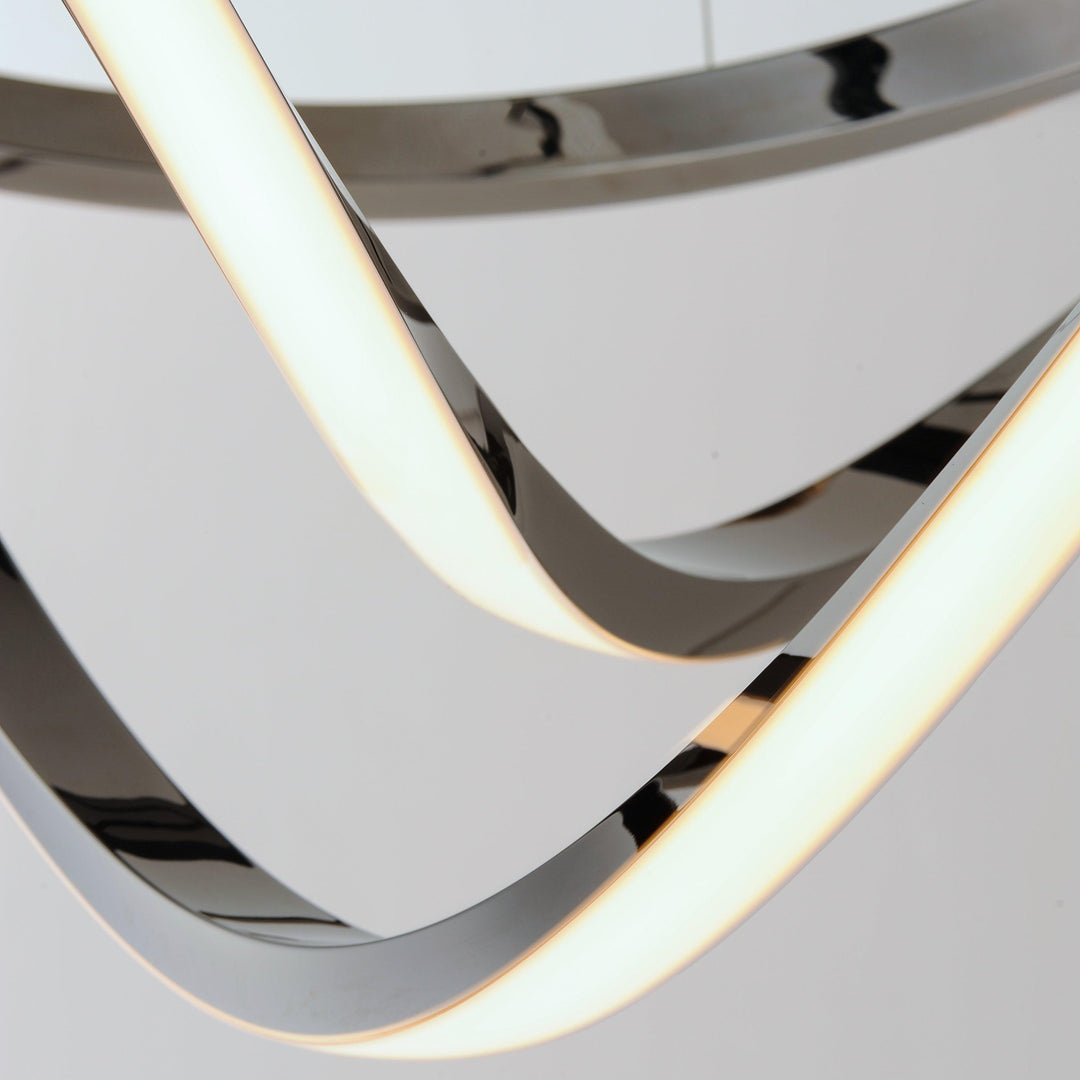 LED Black Chrome Curve Chandelier - LV LIGHTING