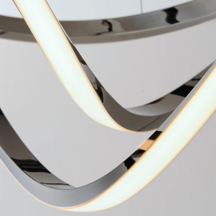 LED Black Chrome Curve Chandelier - LV LIGHTING