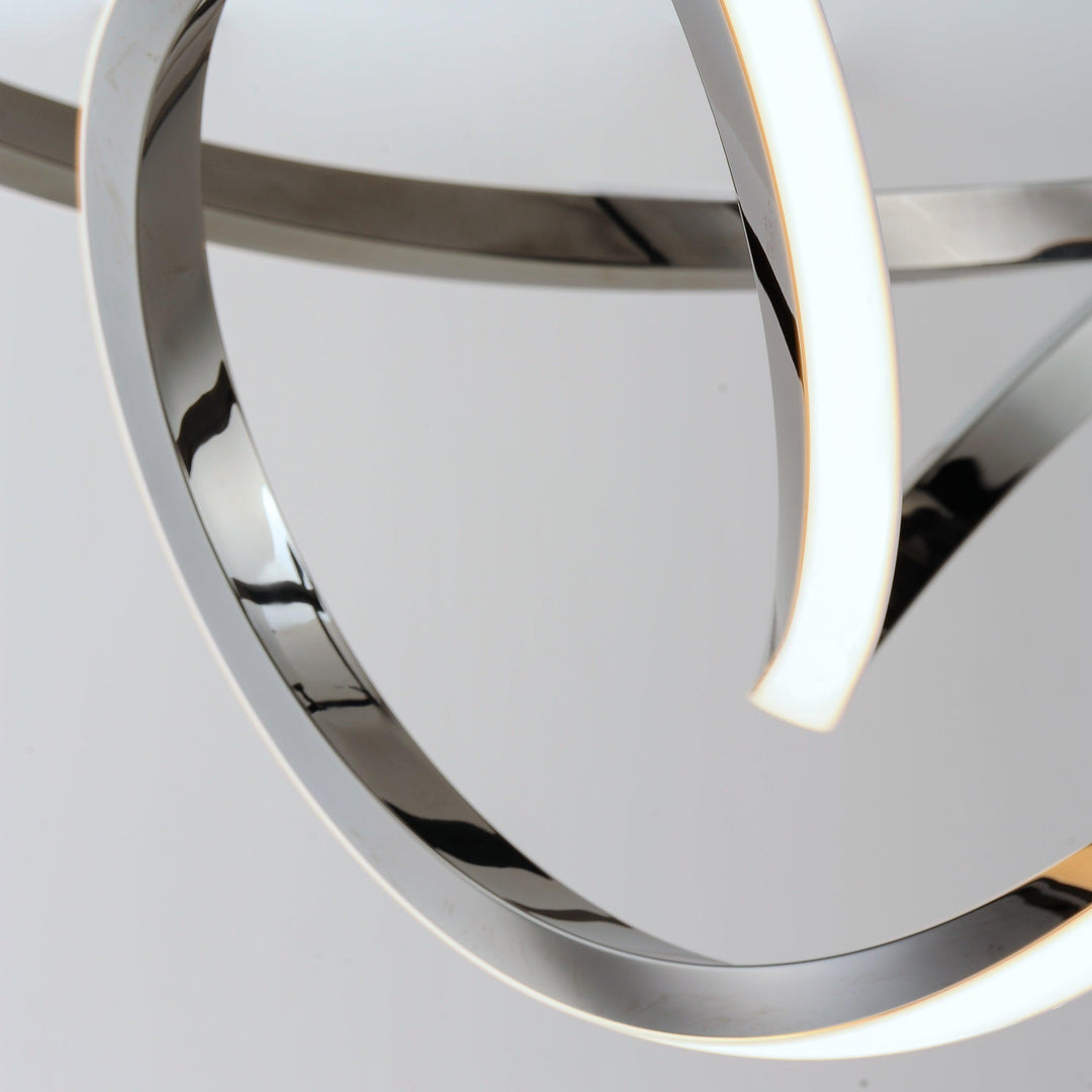 LED Black Chrome Curve Chandelier - LV LIGHTING