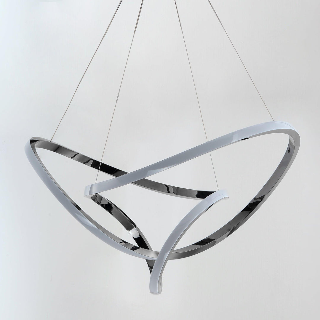 LED Black Chrome Curve Chandelier - LV LIGHTING