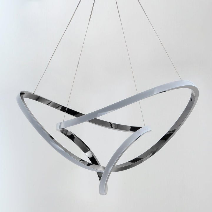 LED Black Chrome Curve Chandelier - LV LIGHTING