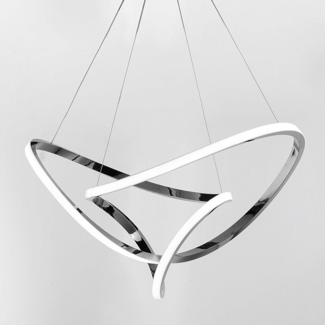 LED Black Chrome Curve Chandelier - LV LIGHTING