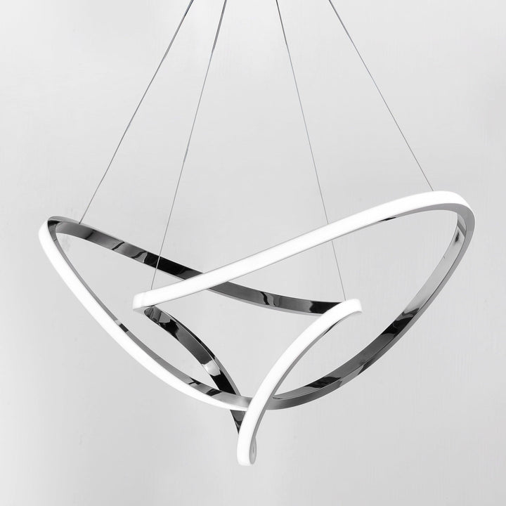 LED Black Chrome Curve Chandelier - LV LIGHTING