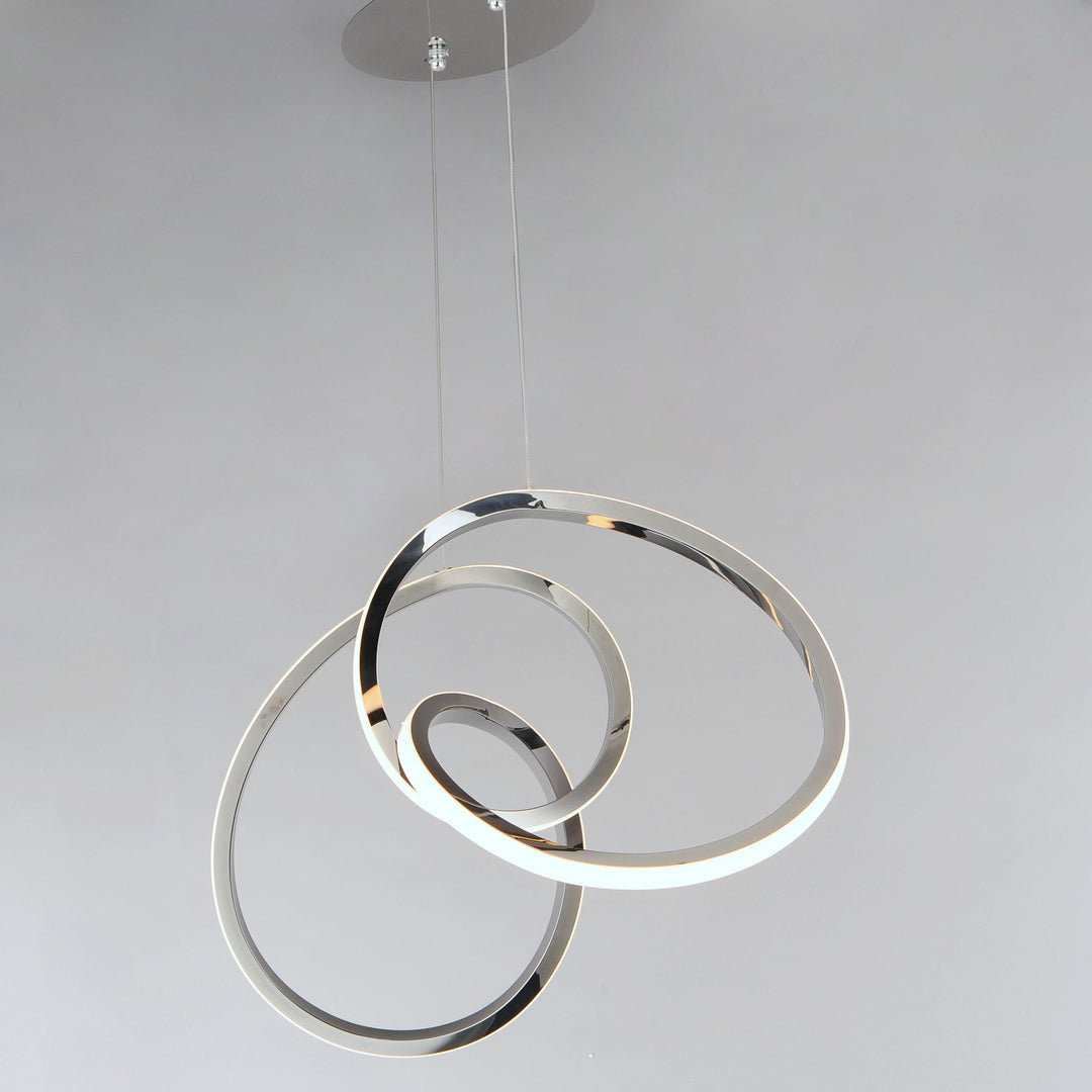 LED Black Chrome Curve and Swirl Pendant - LV LIGHTING