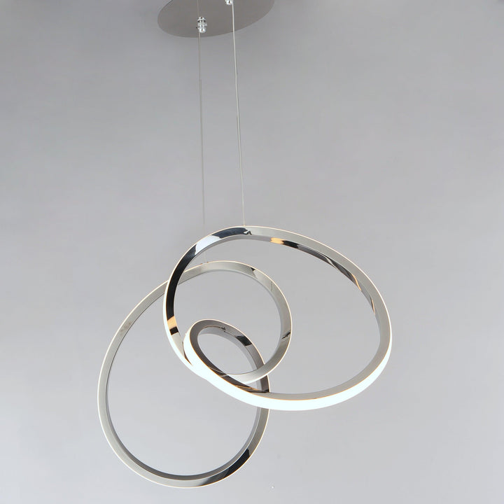LED Black Chrome Curve and Swirl Pendant - LV LIGHTING