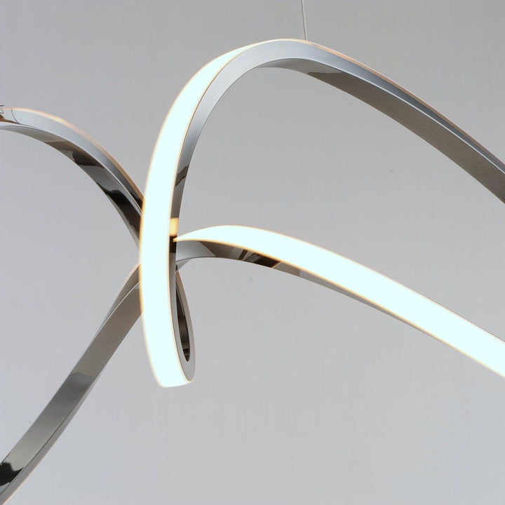 LED Black Chrome Curve and Swirl Pendant - LV LIGHTING