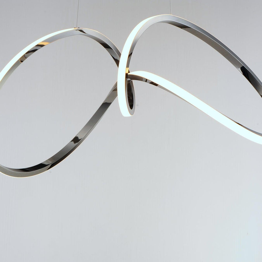 LED Black Chrome Curve and Swirl Pendant - LV LIGHTING