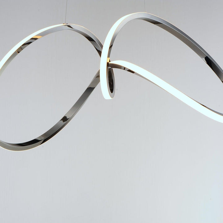 LED Black Chrome Curve and Swirl Pendant - LV LIGHTING
