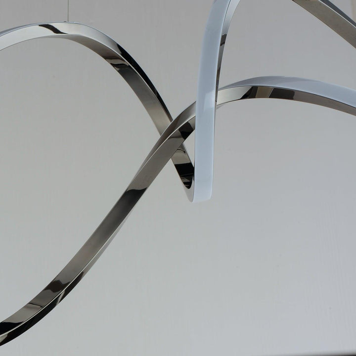 LED Black Chrome Curve and Swirl Pendant - LV LIGHTING