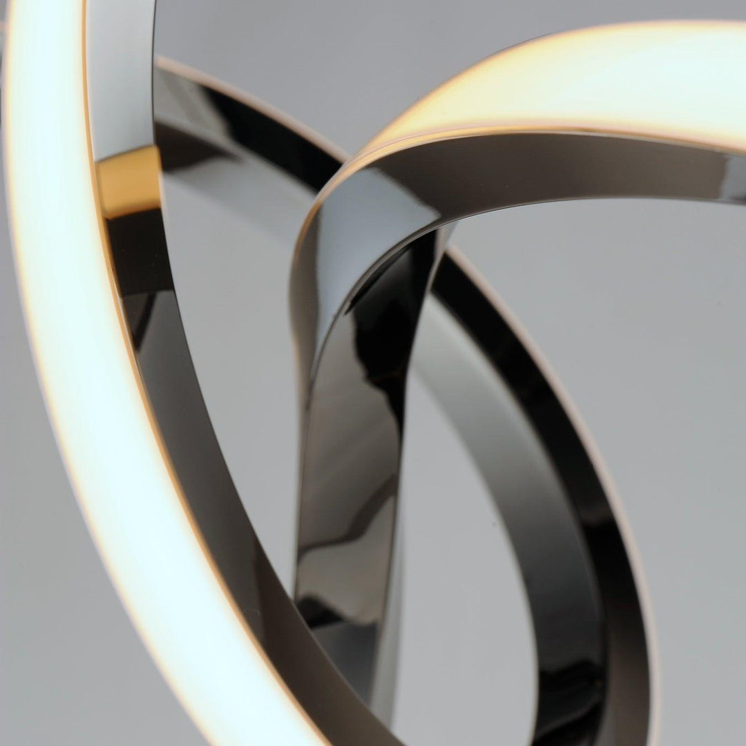 LED Black Chrome Curve and Swirl Pendant - LV LIGHTING
