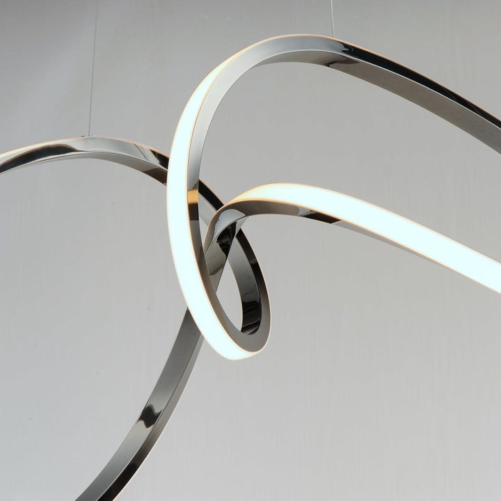 LED Black Chrome Curve and Swirl Pendant - LV LIGHTING