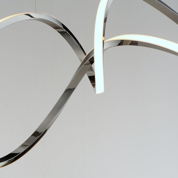 LED Black Chrome Curve and Swirl Pendant - LV LIGHTING