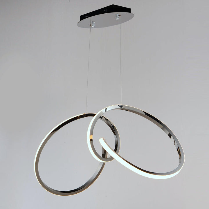 LED Black Chrome Curve and Swirl Pendant - LV LIGHTING