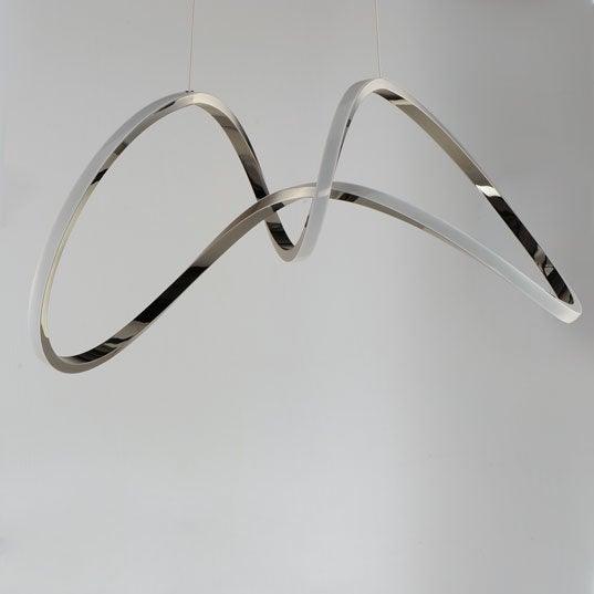 LED Black Chrome Curve and Swirl Pendant - LV LIGHTING