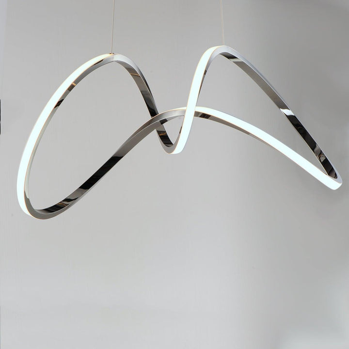 LED Black Chrome Curve and Swirl Pendant - LV LIGHTING