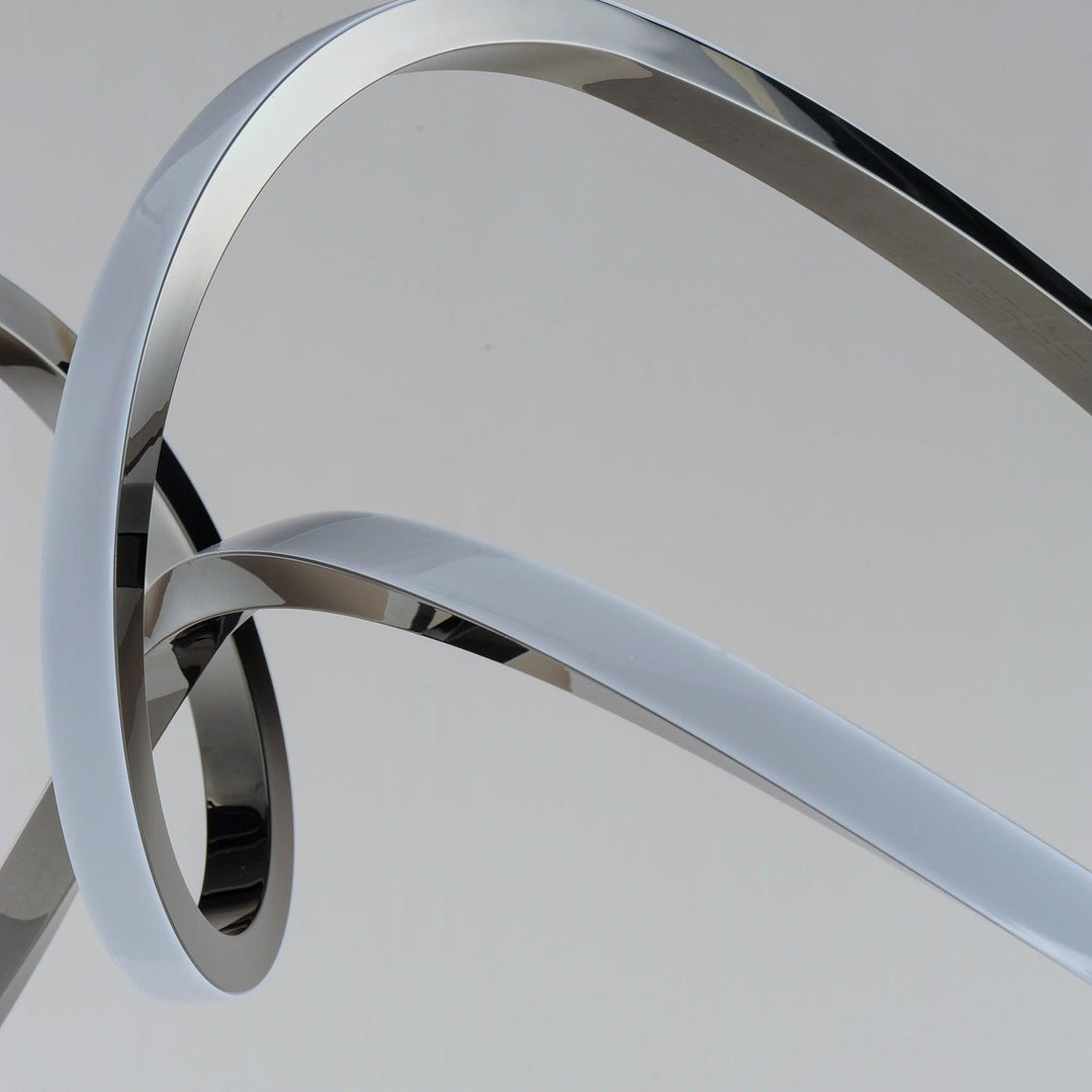 LED Black Chrome Curve and Swirl Pendant - LV LIGHTING