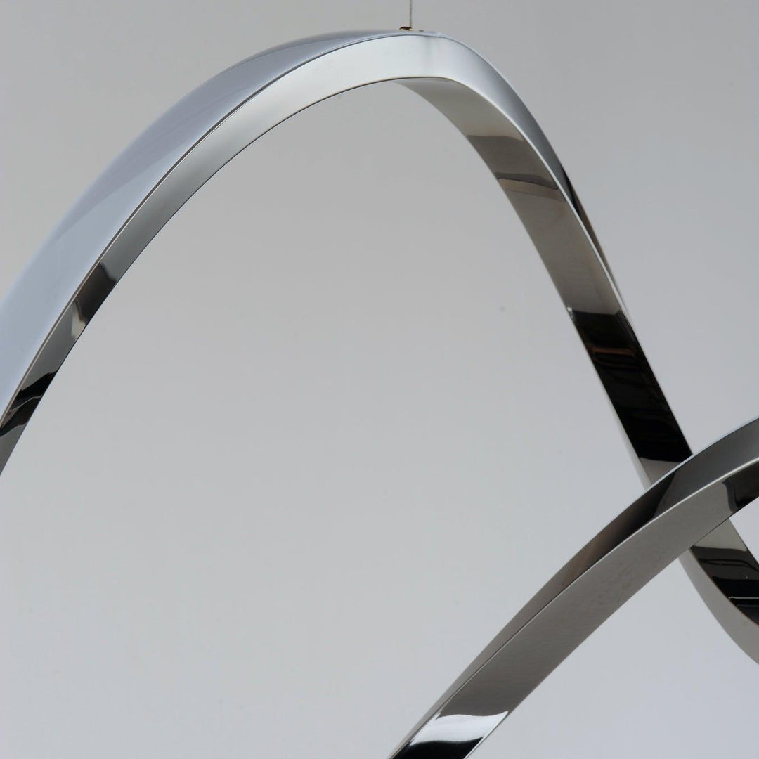 LED Black Chrome Curve and Swirl Pendant - LV LIGHTING