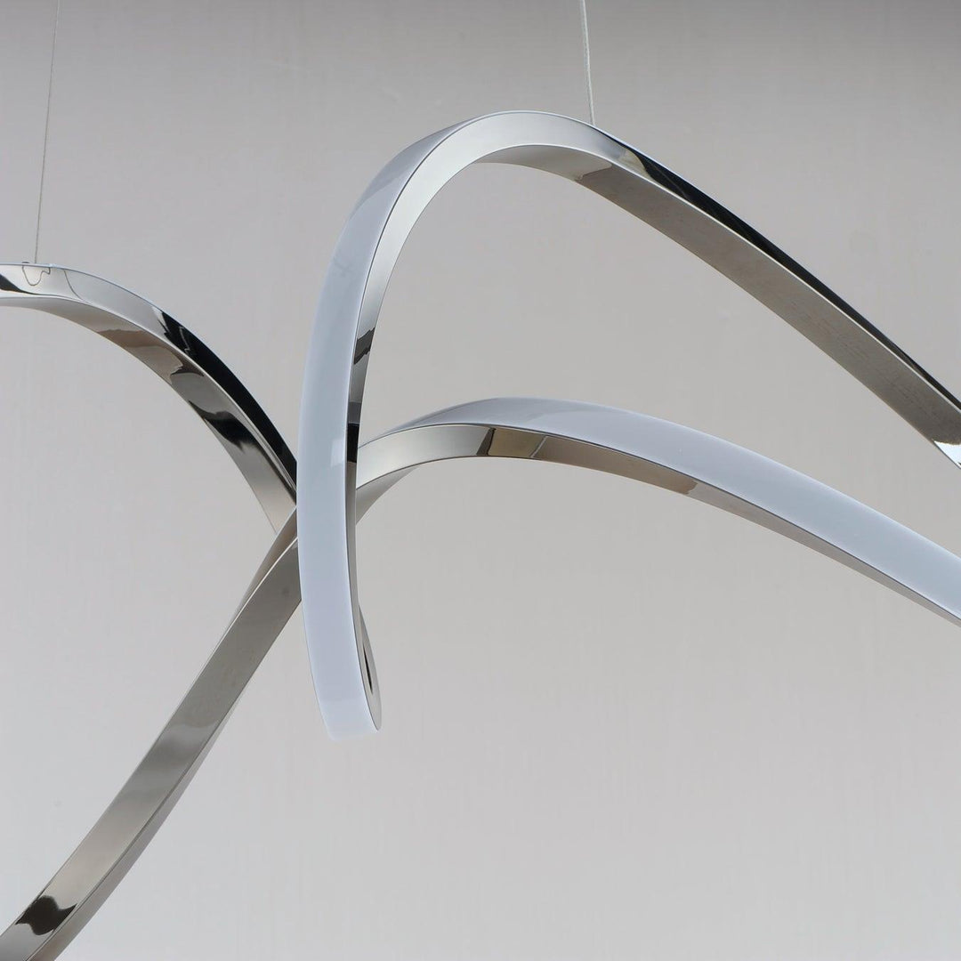 LED Black Chrome Curve and Swirl Pendant - LV LIGHTING