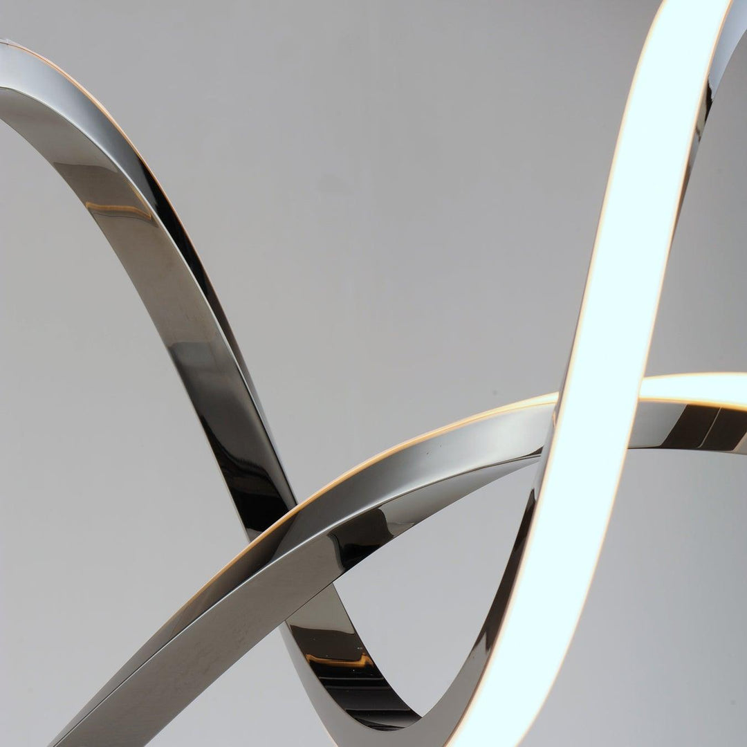 LED Black Chrome Curve and Swirl Pendant - LV LIGHTING