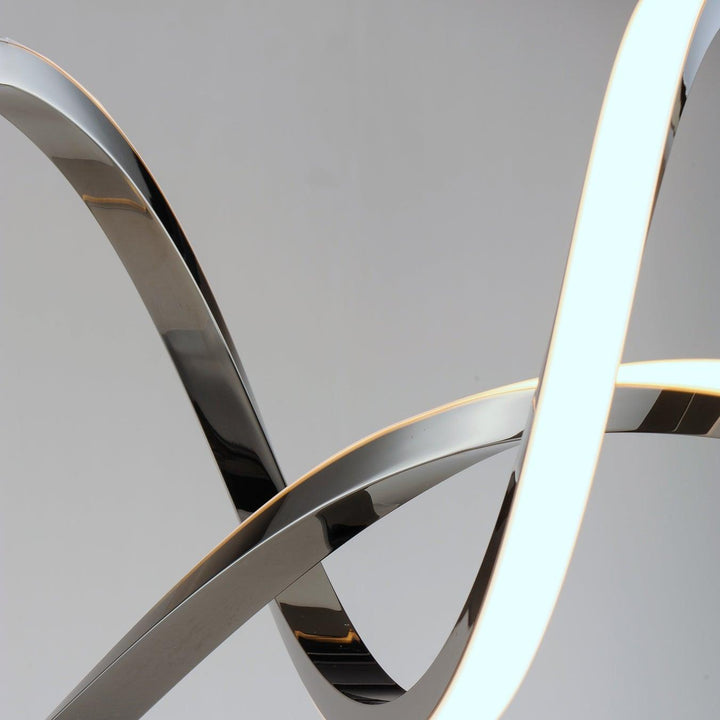 LED Black Chrome Curve and Swirl Pendant - LV LIGHTING