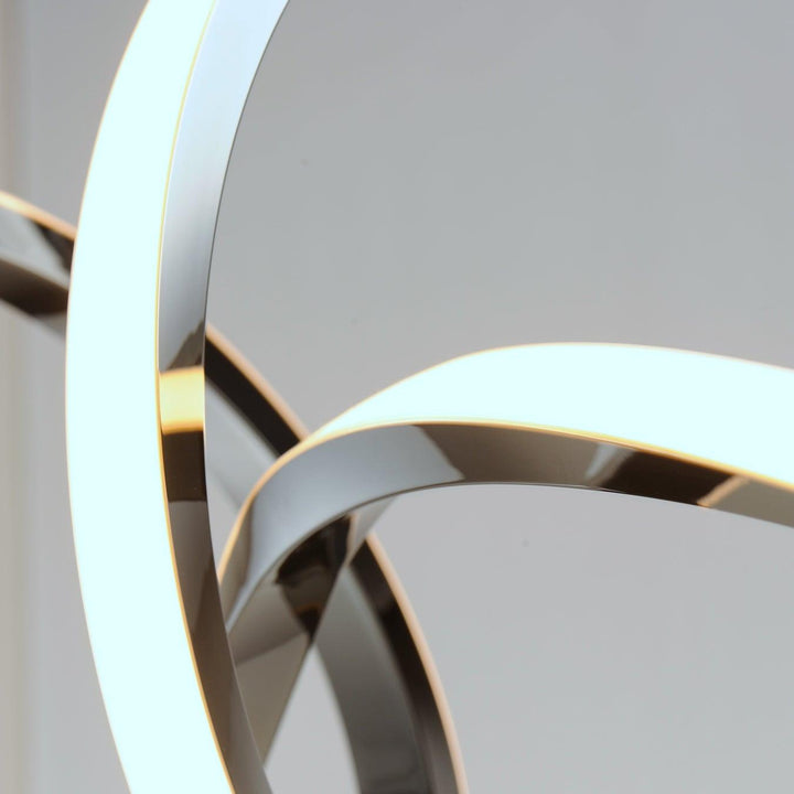 LED Black Chrome Curve and Swirl Pendant - LV LIGHTING