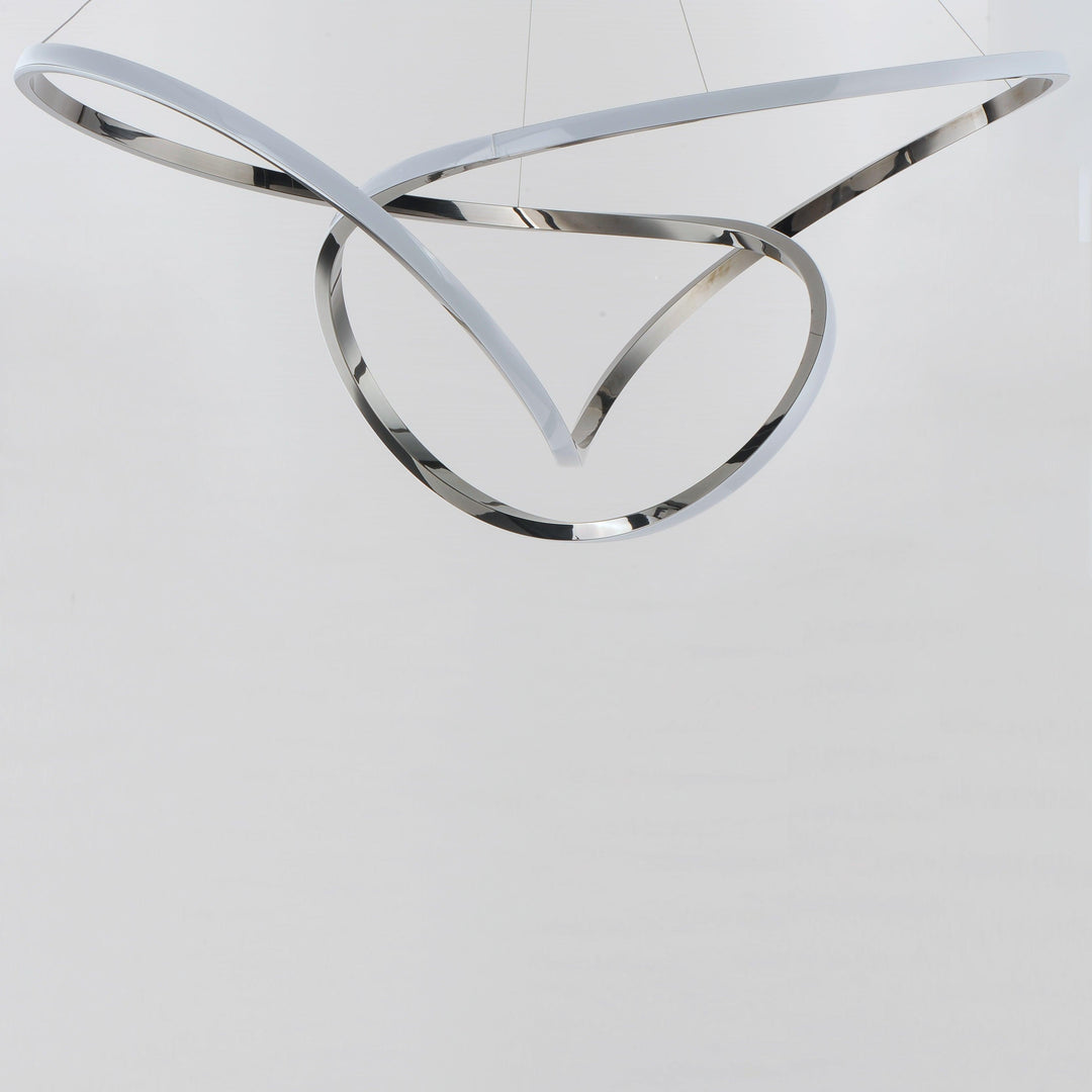 LED Black Chrome Curve and Curl Chandelier - LV LIGHTING