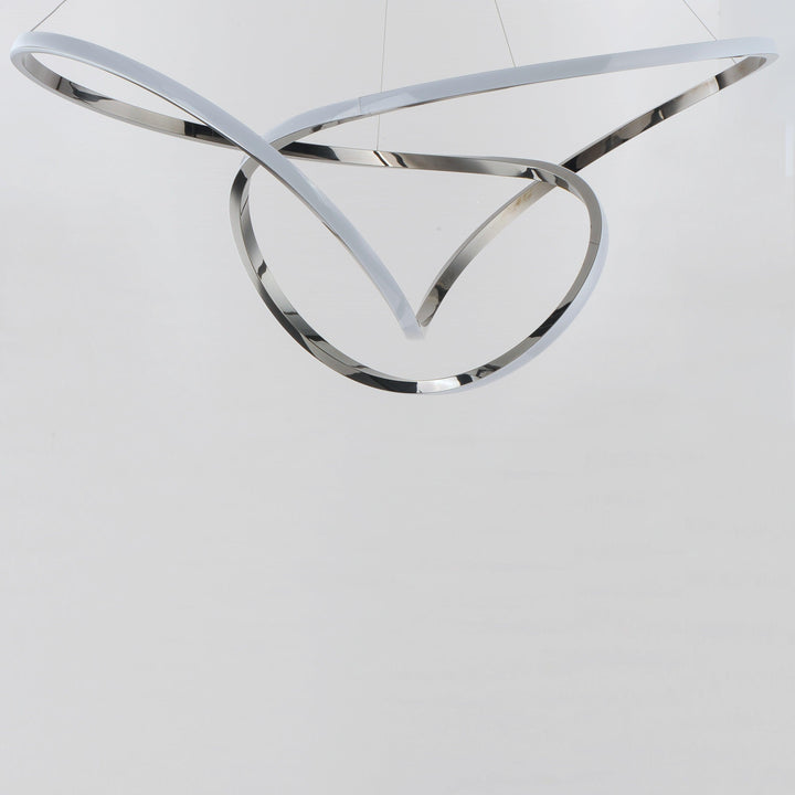 LED Black Chrome Curve and Curl Chandelier - LV LIGHTING