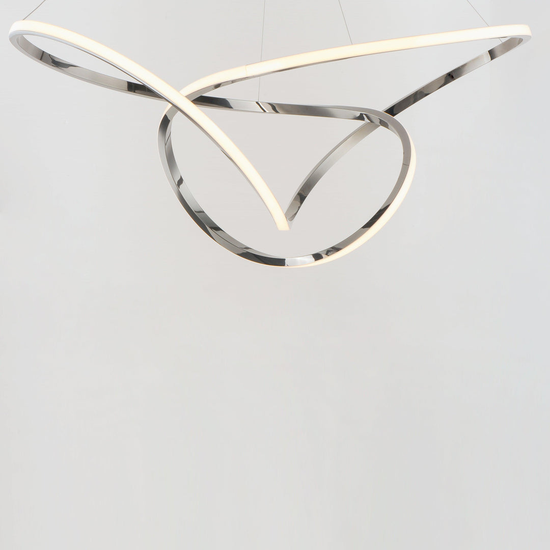 LED Black Chrome Curve and Curl Chandelier - LV LIGHTING