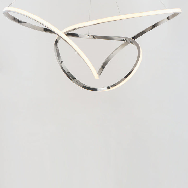 LED Black Chrome Curve and Curl Chandelier - LV LIGHTING