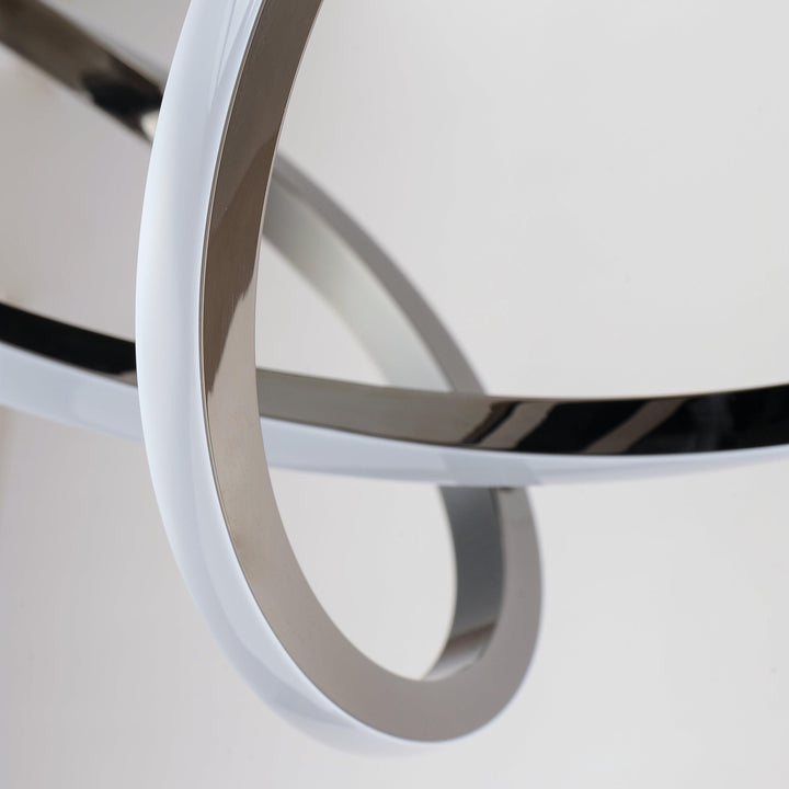 LED Black Chrome Curve and Curl Chandelier - LV LIGHTING