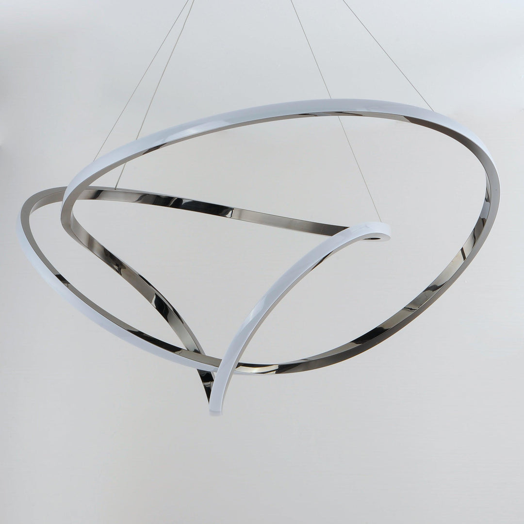 LED Black Chrome Curve and Curl Chandelier - LV LIGHTING