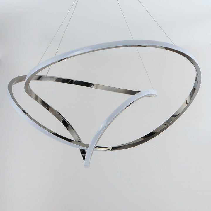 LED Black Chrome Curve and Curl Chandelier - LV LIGHTING
