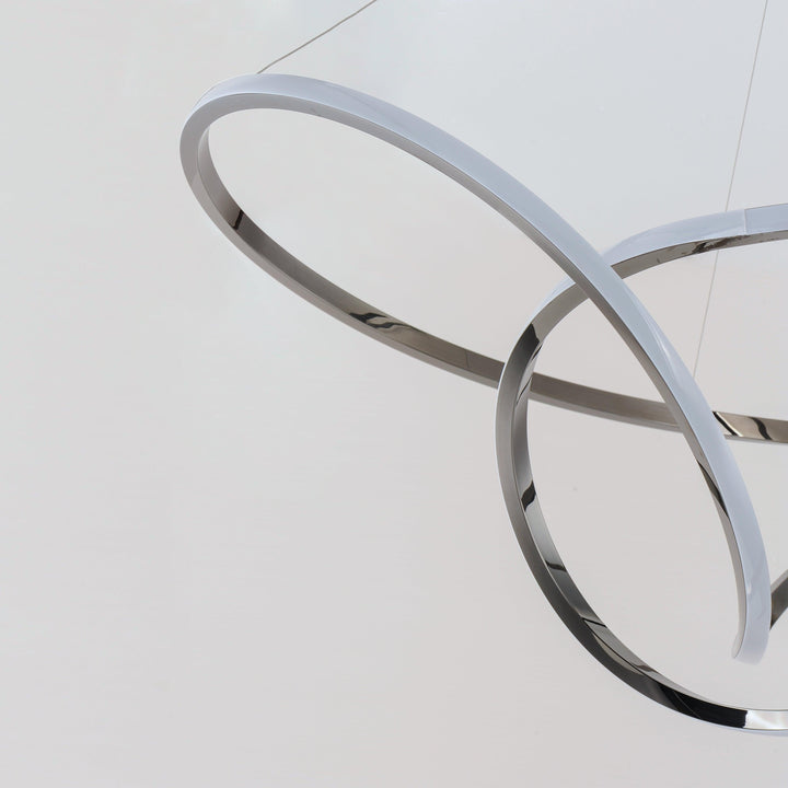 LED Black Chrome Curve and Curl Chandelier - LV LIGHTING