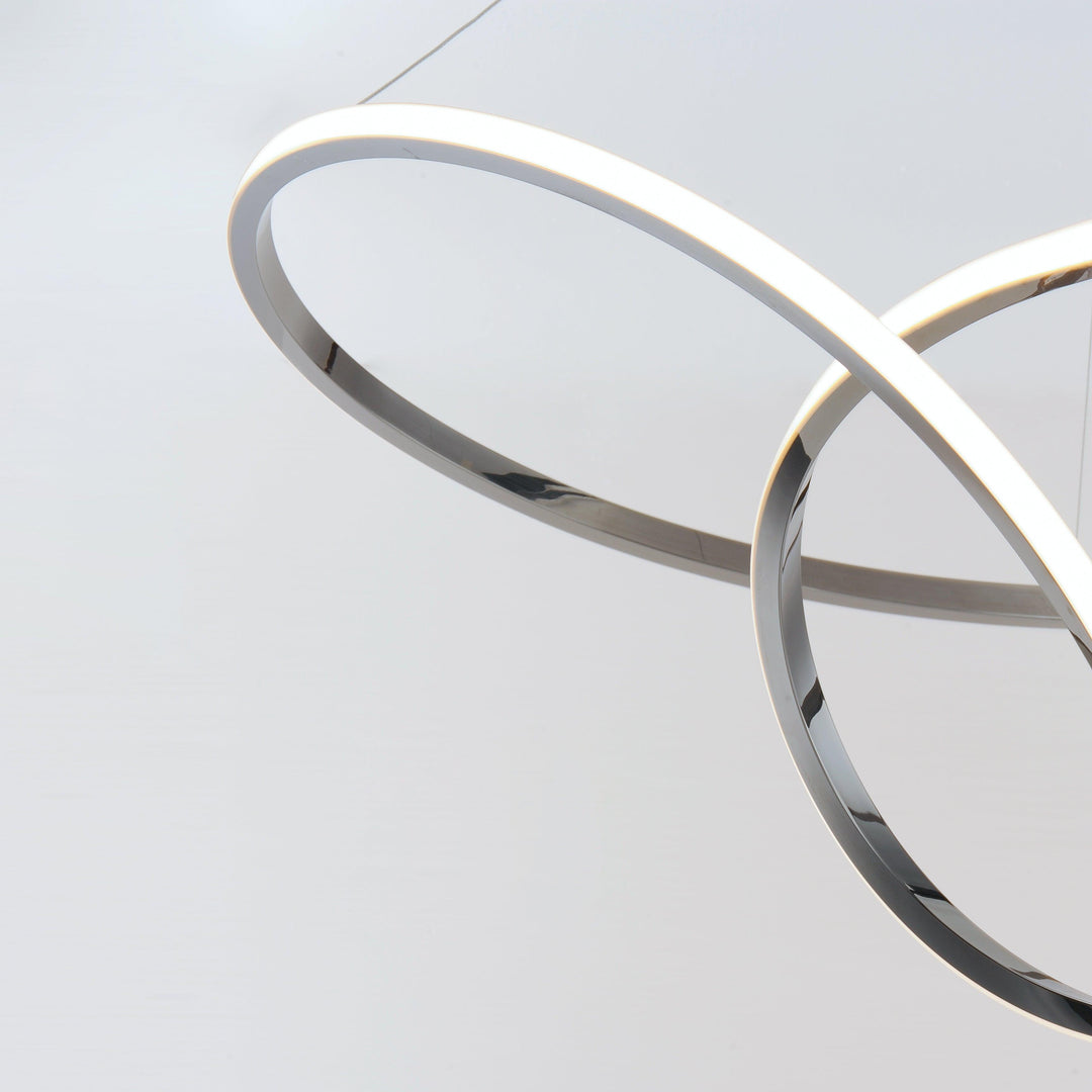 LED Black Chrome Curve and Curl Chandelier - LV LIGHTING