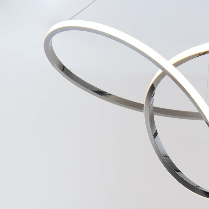 LED Black Chrome Curve and Curl Chandelier - LV LIGHTING