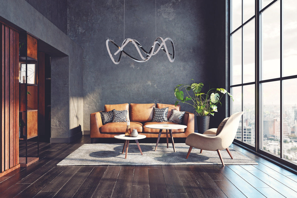 LED Black Chrome Pendant - LV LIGHTING