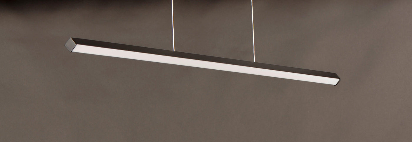 LED Black with Acrylic Shade Linear Single Pendant - LV LIGHTING