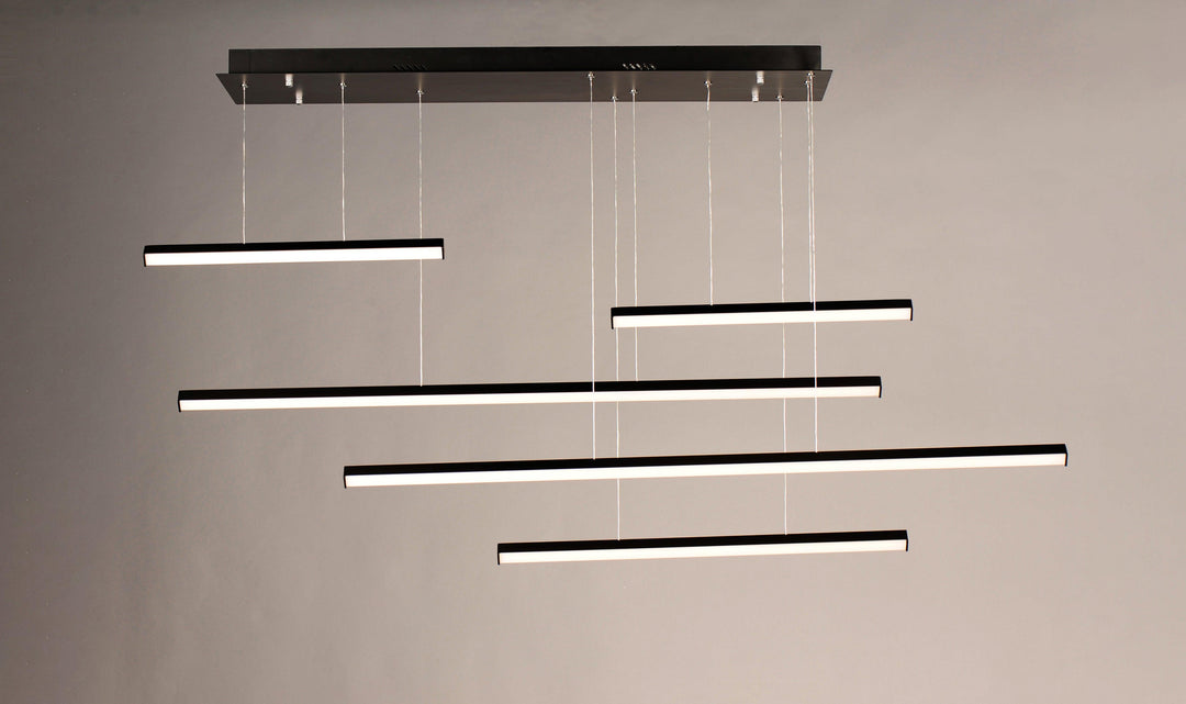 LED Black with Acrylic Diffuser Linear Multiple Pendant - LV LIGHTING
