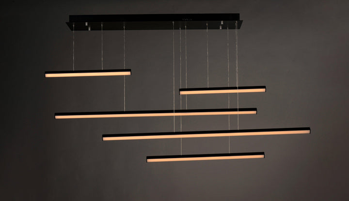LED Black with Acrylic Diffuser Linear Multiple Pendant - LV LIGHTING