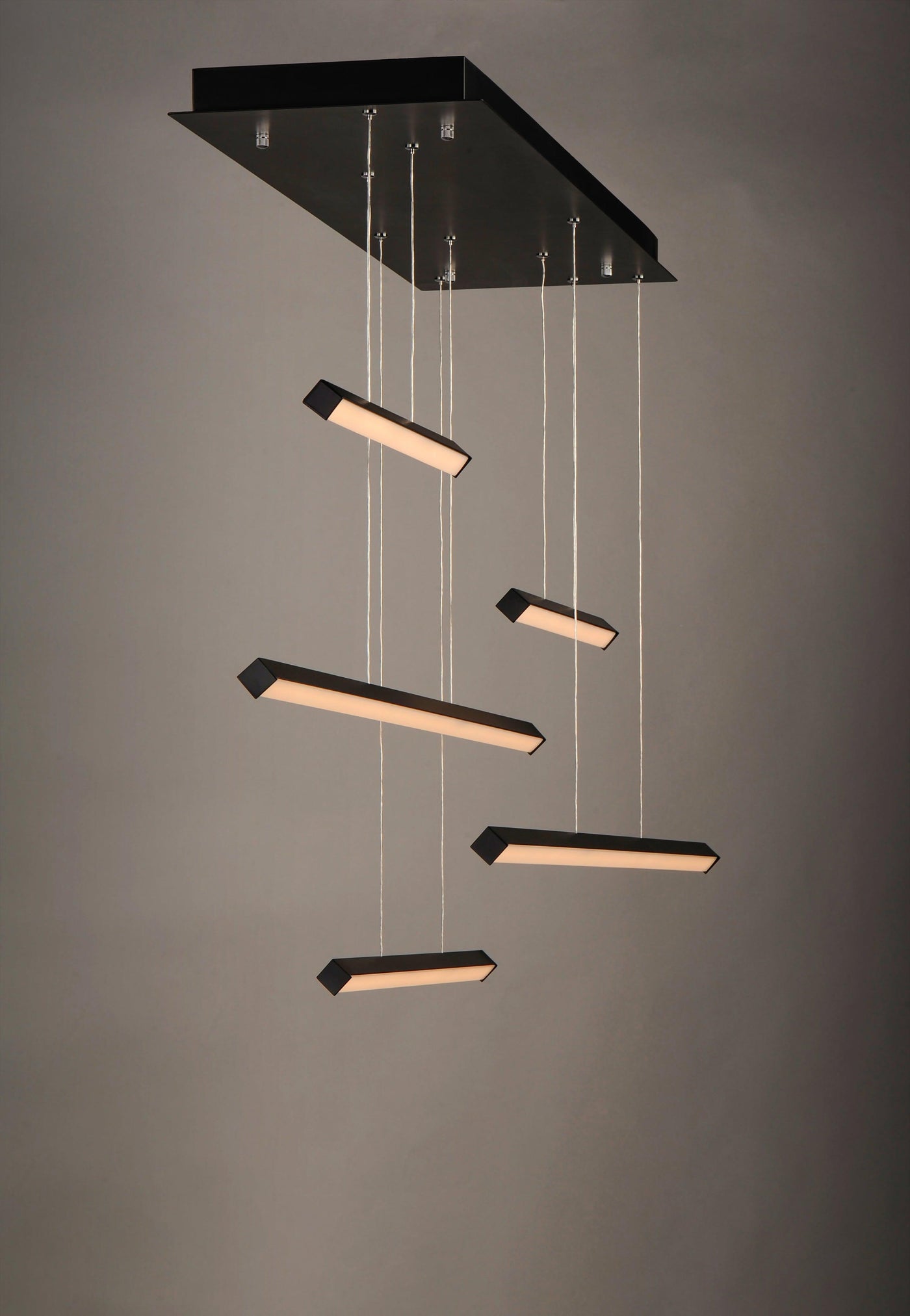 LED Black with Acrylic Diffuser Linear Multiple Pendant - LV LIGHTING