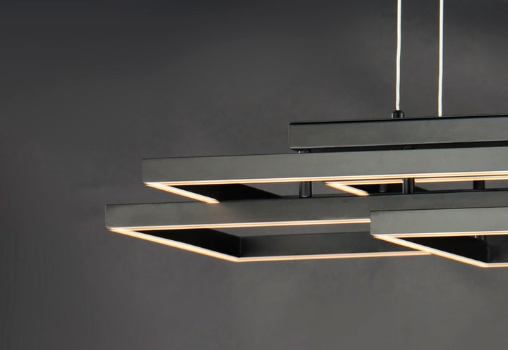 LED with Acrylic Diffuser Multiple Rectangle Chandelier - LV LIGHTING