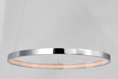 LED Polished Chrome with Acrylic Shade Ring Pendant - LV LIGHTING