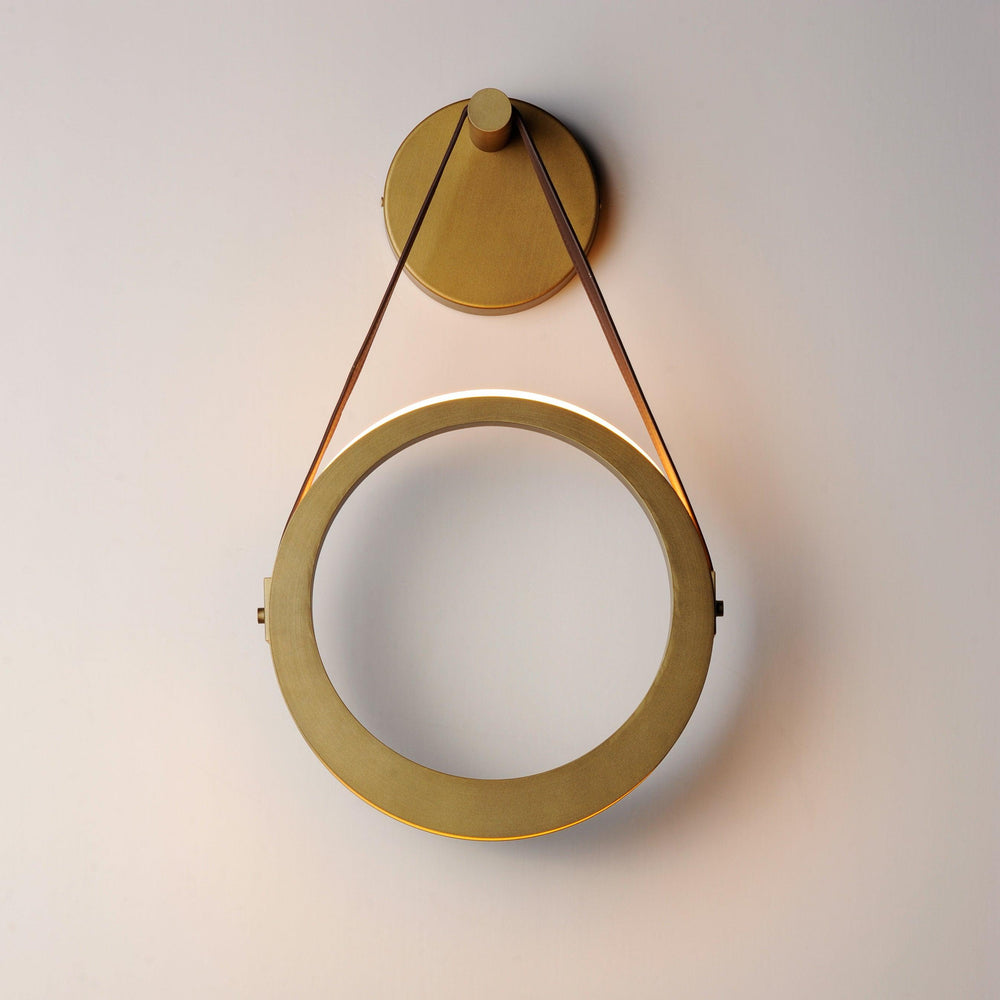 LED Antique Brass Single Rings Wall Sconce - LV LIGHTING