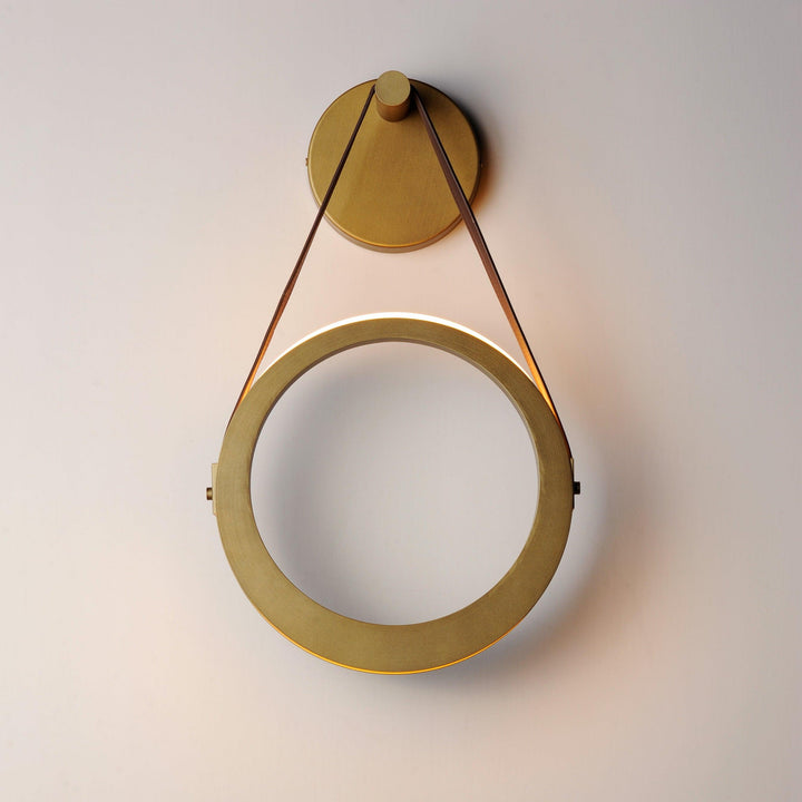 LED Antique Brass Single Rings Wall Sconce - LV LIGHTING