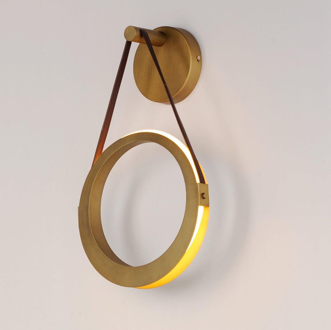 LED Antique Brass Single Rings Wall Sconce - LV LIGHTING