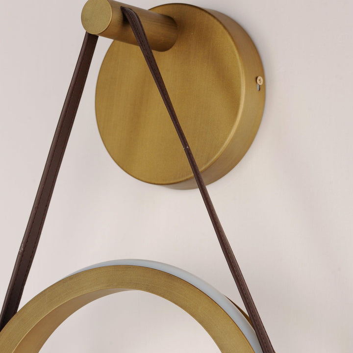 LED Antique Brass Single Rings Wall Sconce - LV LIGHTING
